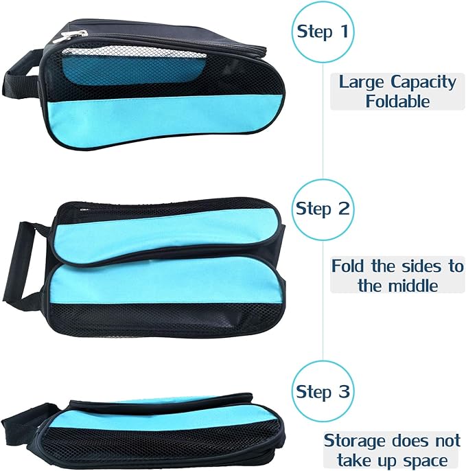 Golf Shoes Bag, Golf Shoe Bag Men, Travel Shoes Bags Zippered Sport Shoes Bag (Sky-Blue)