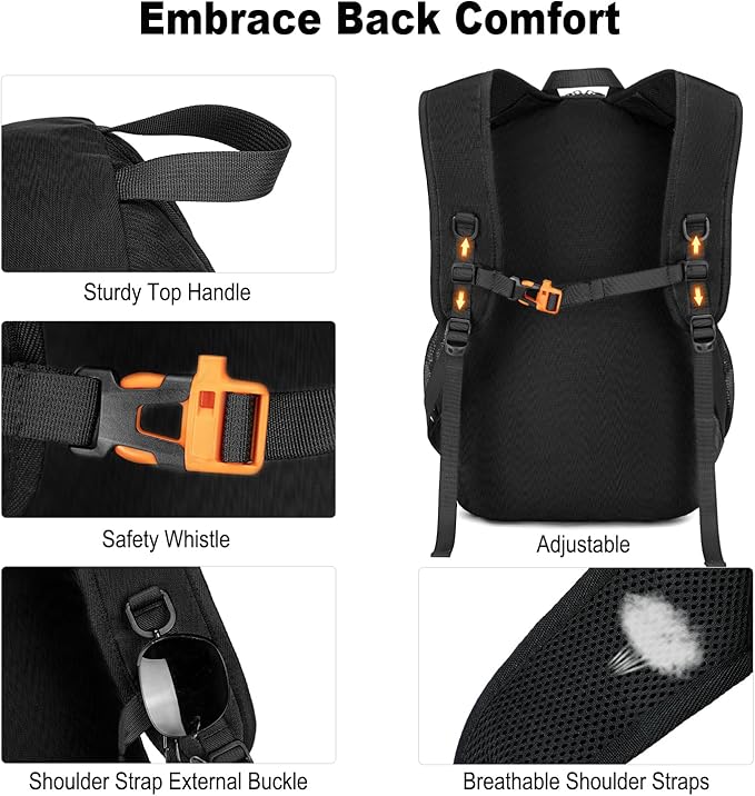Nerlion 35L Hiking Backpack Travel Backpack for Men Women Camping Waterproof Outdoor Hiking Daypack Lightweight Backpack Black