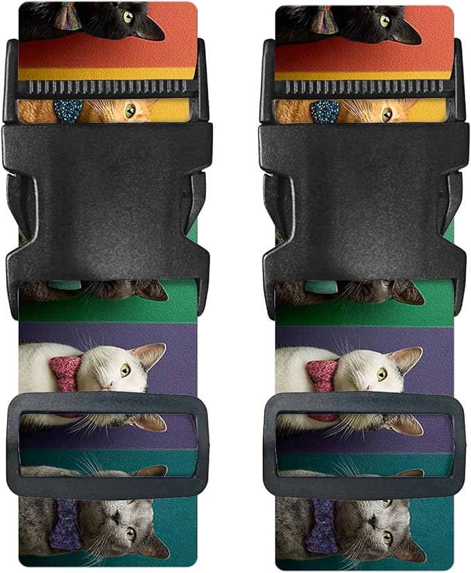 Nuxovilar Luggage Straps of 2 Set Solid Black Pattern, 1.96x90.5 inches - Luggage Straps for Suitcases, Nice for Business Travel, Formal Trips, Daily Use