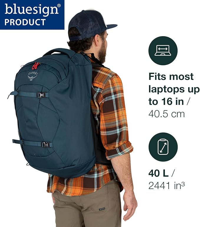 Osprey Farpoint 40L Men's Travel Backpack, Tunnel Vision Grey