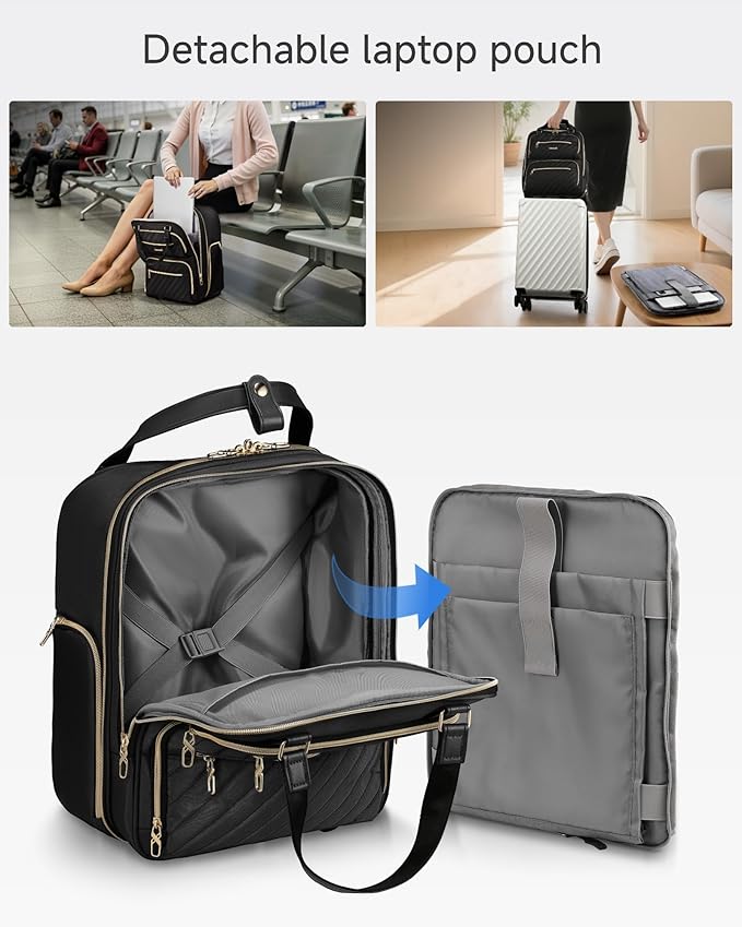LUGGEX Underseat Carry On Luggage with Wheels, UDK Stylish Lightweight Under Seat Luggage, Soft Sided Personal Item Suitcase for Short Trip (UX-Core, All Black, 16 Inch)