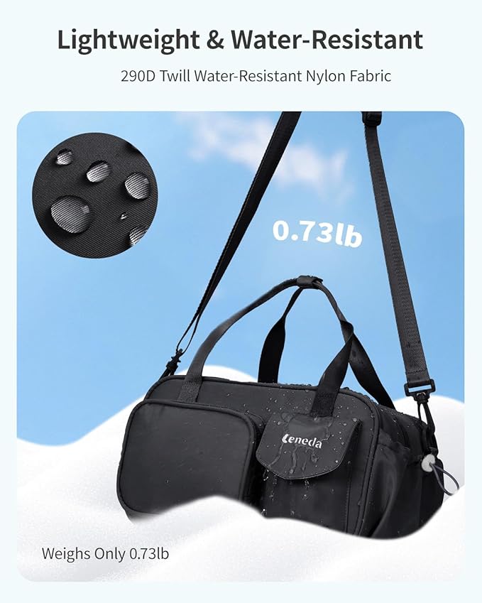 Ceneda 12 inch Mini Gym Bag for Women, Small Duffle Bag with Wet Pocket, Lightweight Multi-Pocket Travel Tote for Yoga, Sports, Workout, Daily Use - Water-Resistant