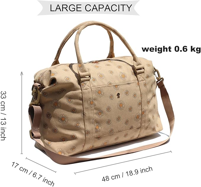 ESVAN Travel Tote Duffel Gym Bag,Weekender Overnight Carry-on Tote Crossbody Bag with Wet Pocket and Trolley Sleeve Upgraded