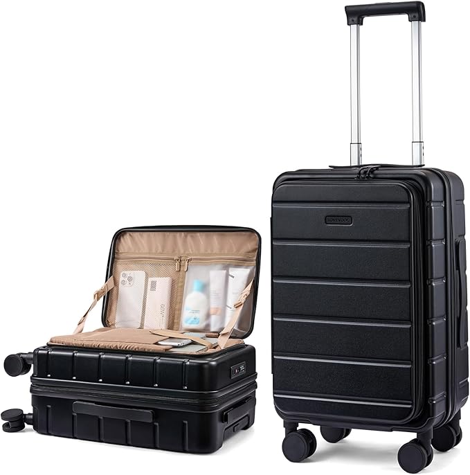 LOVEVOOK Carry On Luggage 22x14x9 Airline Approved with Spinner Wheels, 20 Inch Small Carry On Suitcase with TSA Lock, Expandable Hard Shell Suitcases for Men Women