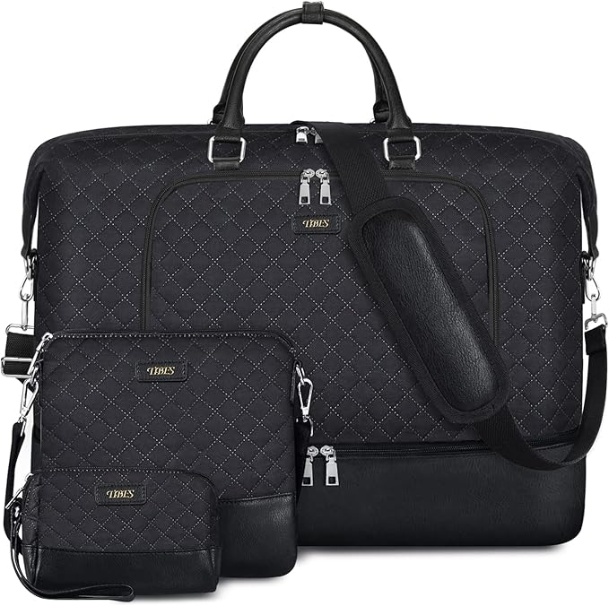 Travel Weekender Bag for Women, 21" Overnight Bag with Shoe Compartment 50L Large Travel Duffel Bag Carry On Tote for Weekend, Overnight, Business Trips, Water Resistant