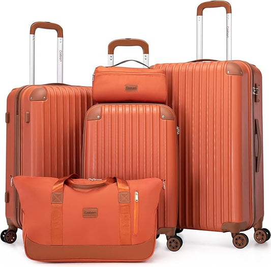 Luggage Sets 5 Piece Suitcases with Wheels, Suitcase Set ABS Hard Case Luggage with TSA Lock Spinner Wheels Durable Travel Luggage