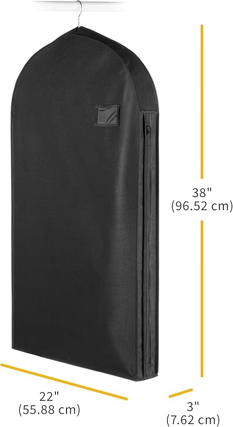 Whitmor Deluxe Zippered Suit Bag, Black
