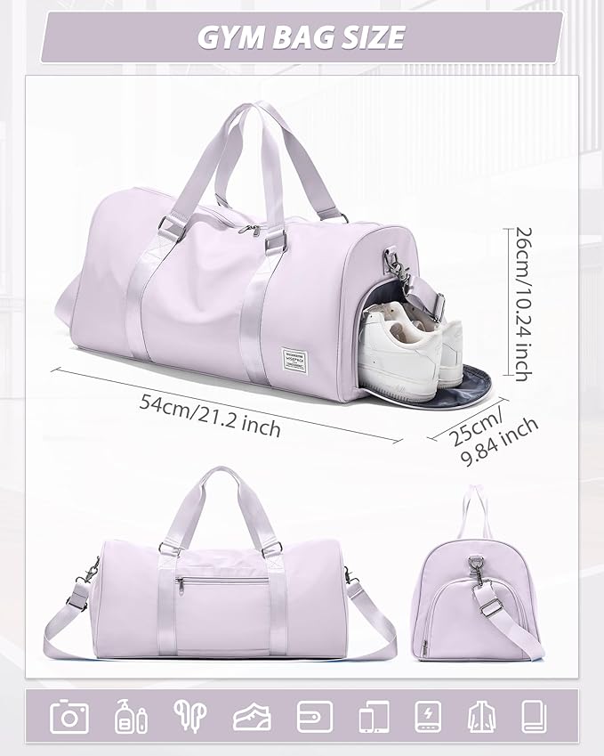 Gym Bag Womens,Travel Duffel Carry on Bag Sport Tote Bag Weekend Overnight Bag