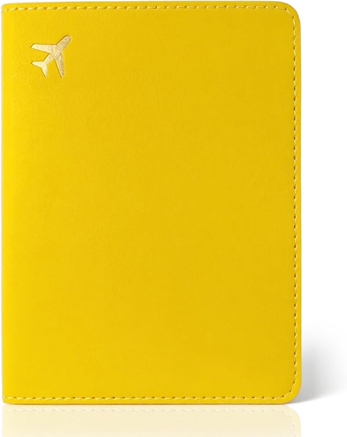 Passport Holder for Travel Essentials,RFID Blocking Passport Cover Case for Travel Accessories,Travel Wallet for Women Men (Lemon Yellow)