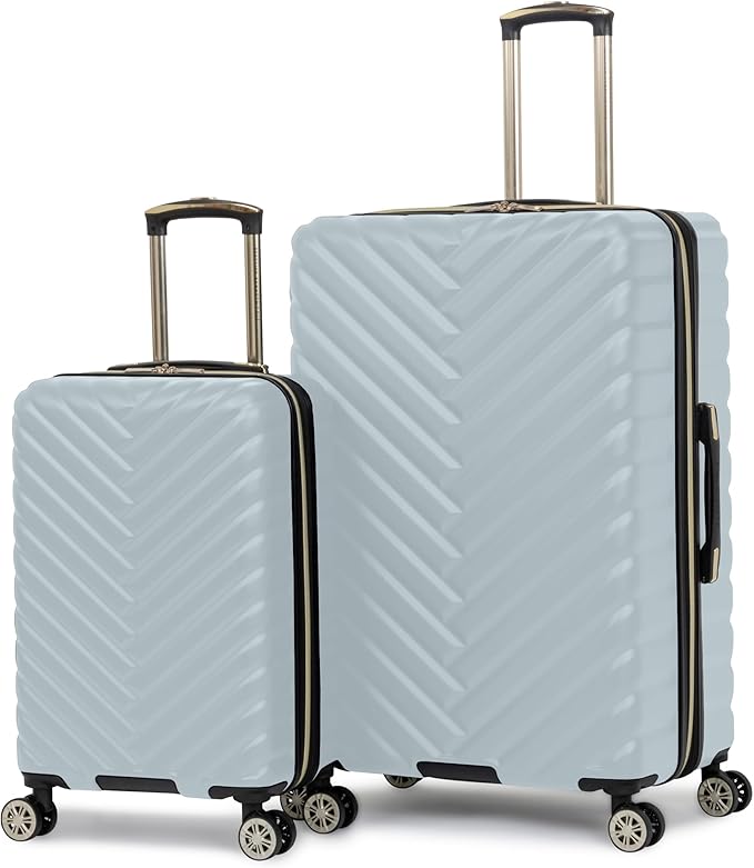 Kenneth Cole REACTION Madison Square Lightweight Hardside Chevron Expandable Spinner Luggage, Slate, 2-Piece Set (20" & 28")