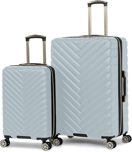 Kenneth Cole REACTION Madison Square Lightweight Hardside Chevron Expandable Spinner Luggage, Slate, 2-Piece Set (20" & 28")