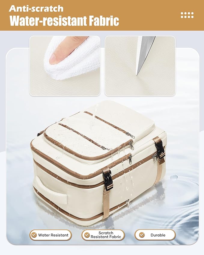 Vacuum Backpack Travel with Pump,Vacuum Sealed Backpack,Travel Backpack with Vacuum System,40x30x20 Airbag Travel,Laptop Vacpack Backpacks Bag Airline Flight Approved,Beige
