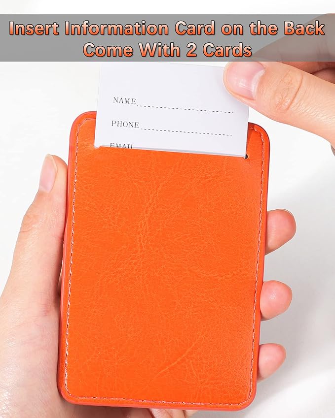 3 Pack Luggage Tags - Quick Install, Privacy Protection, Airplane Travel Essentials for Suitcases, Durable Leather - Orange