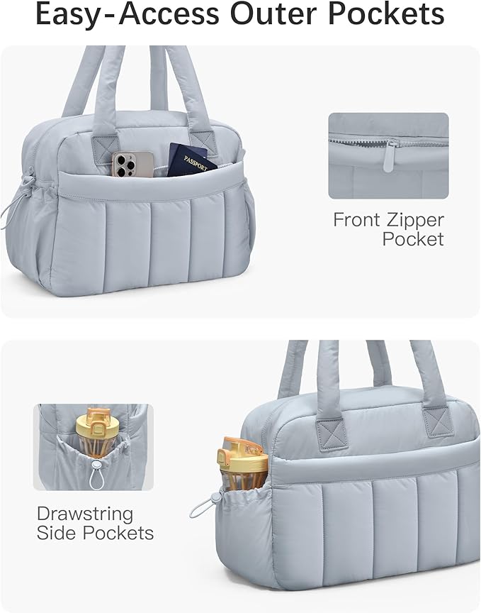 oscaurt Gym Bag for Women Lightweight Duffle Bag for Travel with Toiletry Pouch Water Resistant Carry On Weekender Overnight Duffel