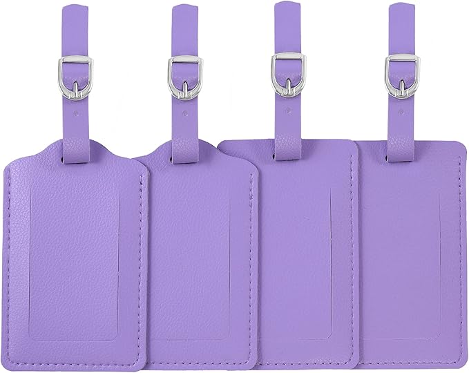 Vigorport Leather Personalized Luggage Tags Set of 4