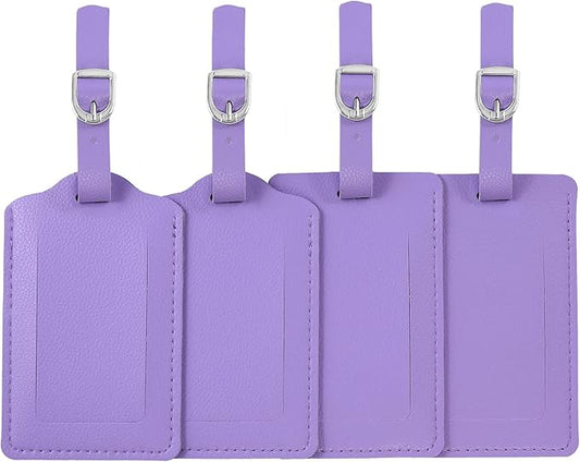 Vigorport Leather Personalized Luggage Tags Set of 4