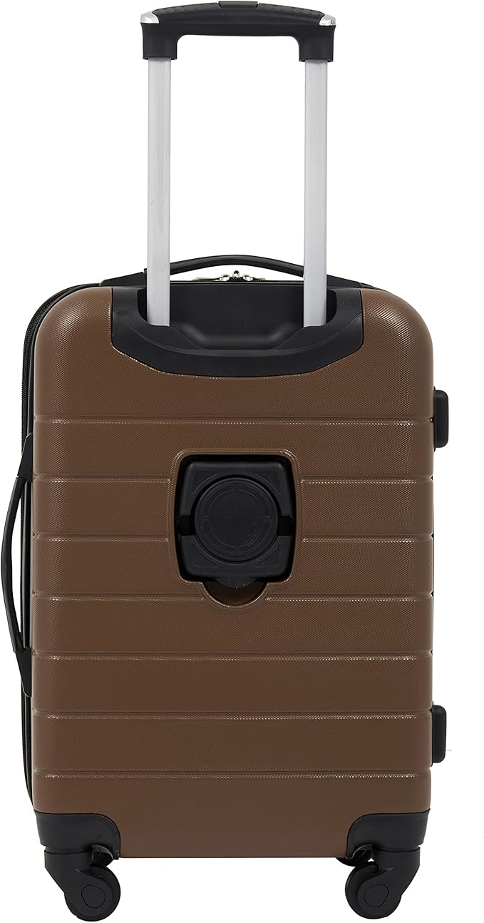 Wrangler Smart Spinner Hardside Luggage, 22-Inch Carry-On, Toffee