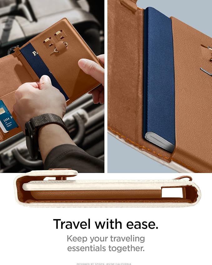 Spigen Life for Passport Card Cover Holder with RFID Blocking Technology Wallet Travel Documents Organizer Protector Accessories, SIM Card Pin Included