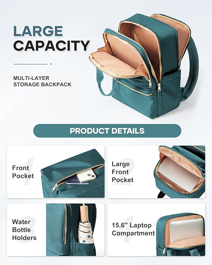 wepadre Small Travel Backpack Carry on Flight Approved Personal Item Travel Bag Carry on Backpack for Women Work Laptop Backpack for Traveling Carry on Luggage Mochila De Viaje