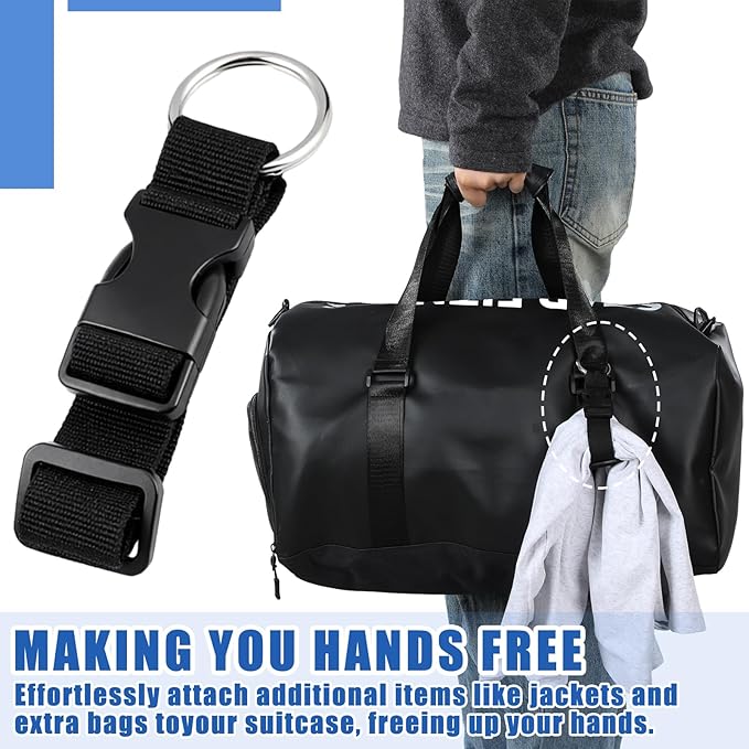 Sadnyy 6 Pack Luggage Straps for Suitcases, Adjustable Travel Belt to Add a Bag, Suitcase Connector Straps for Carry on Luggage Bungee Elastic Travel Accessories with Backpack Attachment (Novel Style)