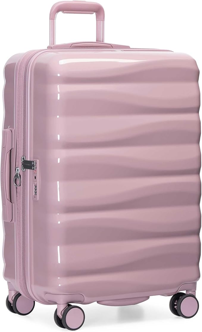 Traveler's Choice Edinburgh II Hardside Spinner Luggage, TSA Lock, Pink, 25" Medium
