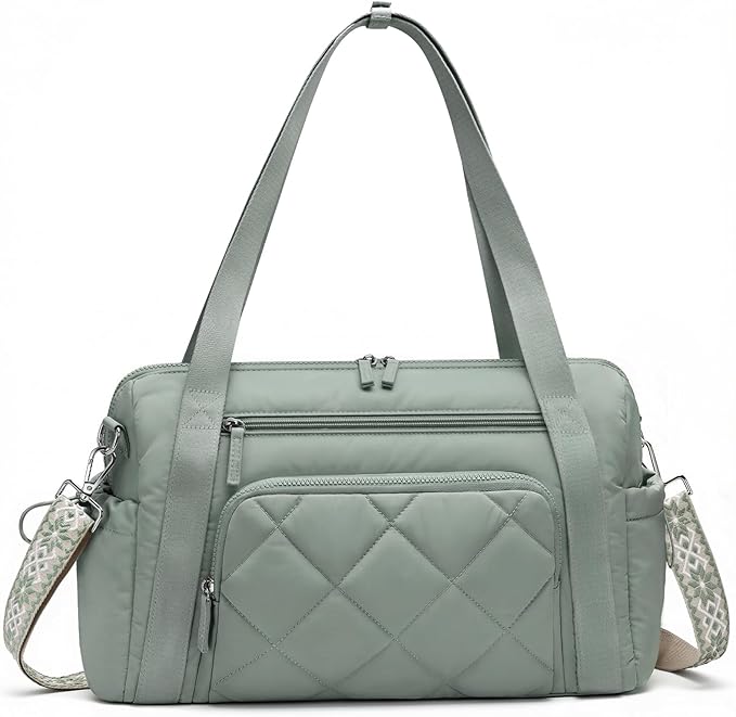 Gym Bag for Women, Duffle Weekender Bags for Travel, Lightweight Weekender Tote with Wet Pocket for Sports, Workout and Dance Green