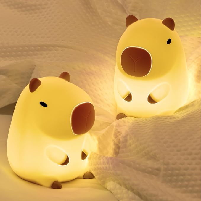 OkiyiD Capybara Night Lamp, Capybara for Loved Ones and Friends, Capybara Light Gift, ABS+SIL, Touch Control, Portable Rechargeable Dimmable, Best Choice for Gift Giving (Capybara)