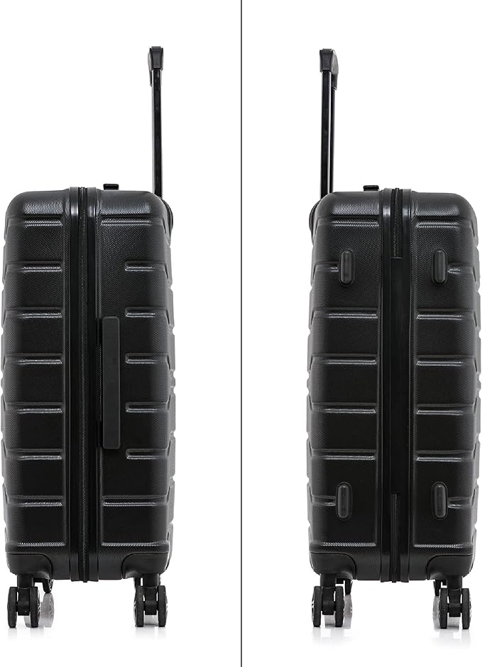 InUSA TREND Luggage with Spinner Wheels | Durable Lightweight Hardshell Suitcase,Travel sets with Handle and Trolley | (20in, 24in, 28in) 3 Piece Set | Black