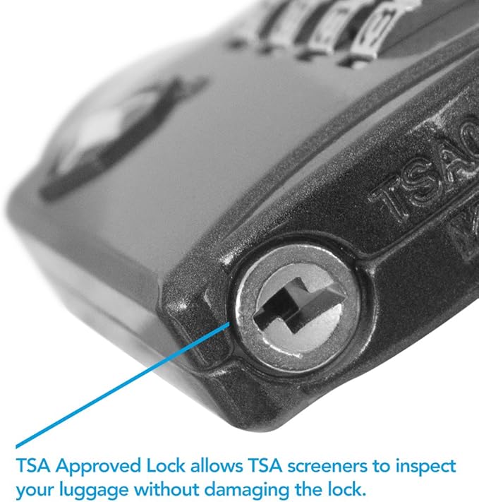 TSA Locks for Luggage, 2-Pc Durable Steel Padlock, Keyless Easy to Read 4-Digit Combination Lock for Backpacks, Travel Suitcases, Toolbox, Filing Cabinets, Baggage & Gym Locker, Red/Blue