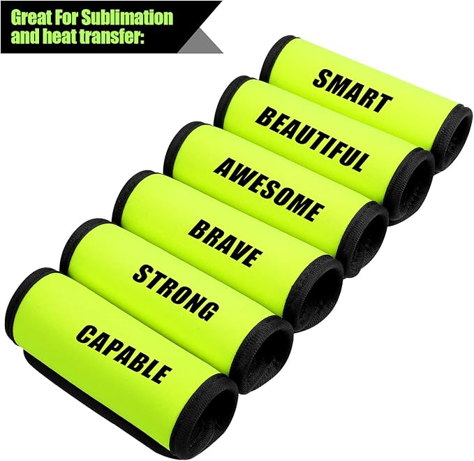 6 Pack Luggage Handle Wrap, Luggage Handle Wraps for Suitcase, Bright Green Luggage Tags, Suitcase Tags identifiers for Travel Accessories