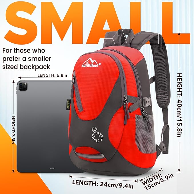 sunhiker Small Hiking Backpack Women Men 20L Lightweight Travel Backpack Daypack Casual Backpack For Cycling Outdoor Camping