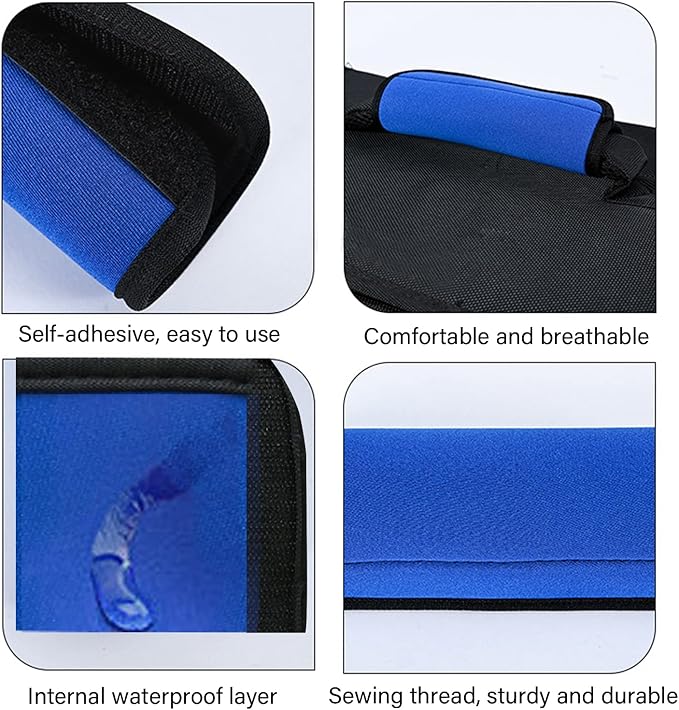 2 Pack Luggage Handle Wraps for Suitcase, Bright Color Comfort Soft Handle Covers (Blue)