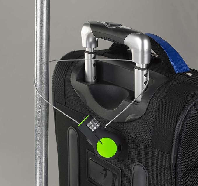 Lewis N. Clark Cable Luggage Lock | TSA Approved | Travel Or Bike Lock | Set Your Own Combination | 30-inch Retractable Steel Cable | Green