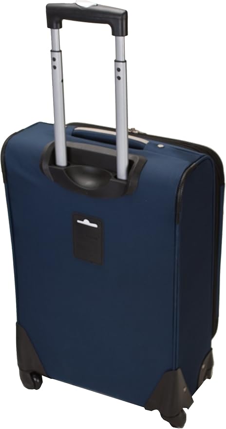 Rockland Impact Softside Spinner Wheel Luggage Set, Navy, 4-Piece Set (18/22/26/30)