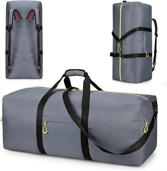 100L Extra Large Duffle Bag for Travel, 3 In 1 Travel Duffel Bags for Men and Women, Foldable Duffle Backpack for Traveling, Grey