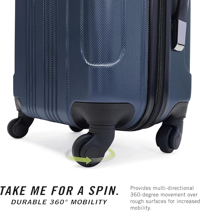 Kenneth Cole REACTION Out of Bounds Lightweight Hardshell 4-Wheel Spinner Luggage, Naval, 20-Inch Carry On