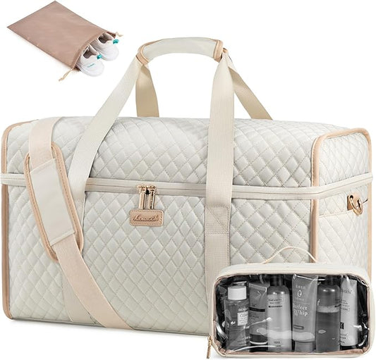 LOVEVOOK Travel Duffle Bag - Weekender & Overnight Bag with Toiletry & Wet Pocket, Carry-On Size, 3pc Set