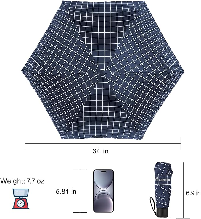 GAOYAING Compact Travel Umbrella with Case Sun&Rain Lightweight Small and Compact Suit for Pocket