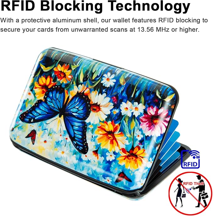 Credit Card Holder Small RFID Blocking Wallet Business Metal Slim Mini Aluminum Hard Case for Women Men