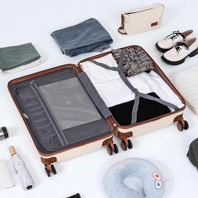 Luggage Sets 5 Piece Suitcases with Wheels, Suitcase Set ABS Hard Case Luggage with TSA Lock Spinner Wheels Durable Travel Luggage (5-Piece Set(20"/24"/28"))