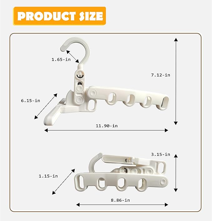 Over The Door Hooks Hanger,Foldable Portable Folding Hangers,Hanging Rack,Clips,Essentials for Cruise,Vacation,Camping,RV,Road Trip,Hotel,Business Travel, Student Apartment(White Bag)