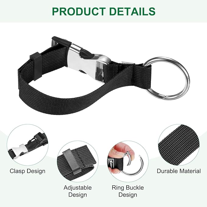 M METERXITY 1-Pack Add A Bag Luggage Strap, Adjustable Suitcase Belt for Connecting Luggage/Backpack/Jacket, Carry Strap with Ring Buckle [Black]
