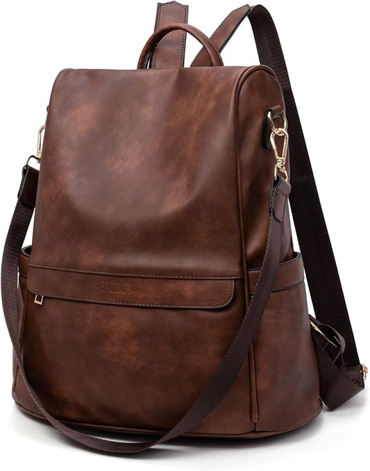 CHERUTY Women Backpack Purse PU Leather Anti-theft Casual Shoulder Bag Fashion Ladies Satchel Bags