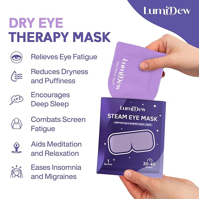 Steam Eye Mask, Self Heating Heated Eye Mask for Sleep, Warm Compress for Eyes, Moist Heat for Dry Eye Relief, Stye Eye Treatment, Spa, Travel Essentials, Unscented 16 Pack