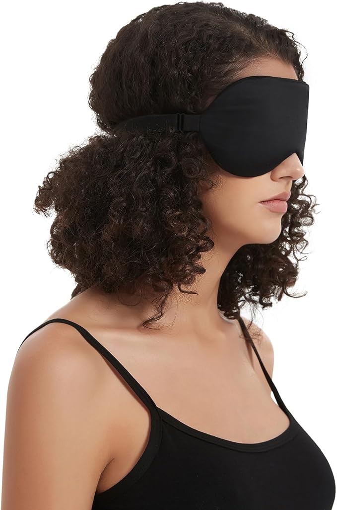 Alaska Bear Sleep Mask Silk Eye Cover with Shaped Padding for Pressure-Free Sleeping, Foam Insert, Upgrade Contour Over Conventional Flat Satin Eye Masks, Machine Washable