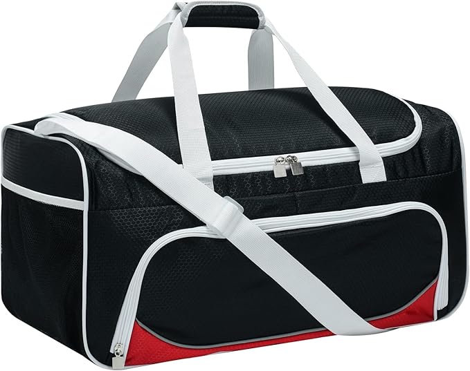 Gym Duffle Bag for Men - 55L Black Large Duffel Bags for Sports, Workout, Traveling, Durable Heavy Duty Duffel Gear Bag