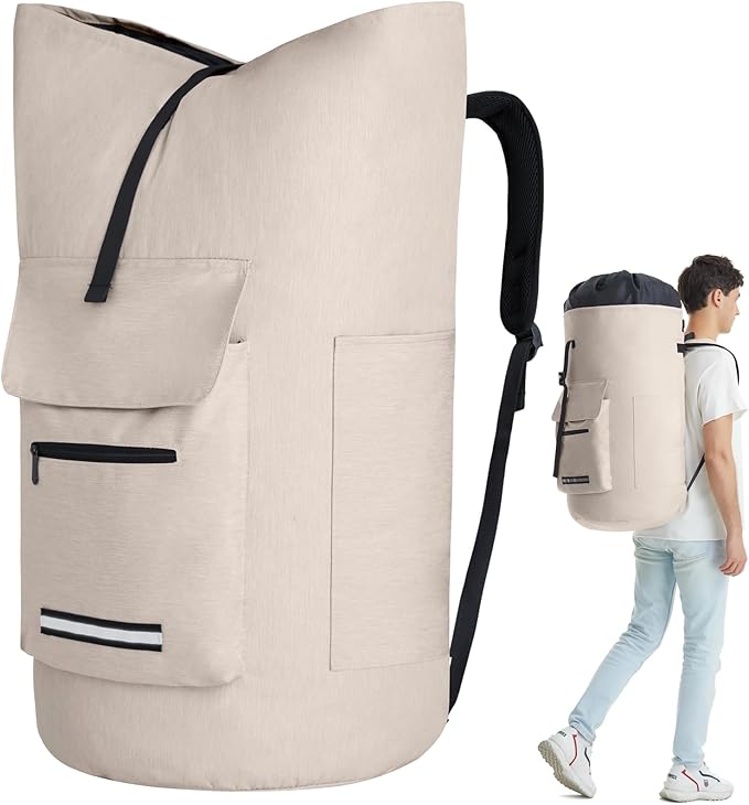 Laundry Bag Extra Large 115l, Heavy Duty Laundry Backpack, College Laundry Bag with Straps, Backpack Laundry Bags with 4 Pockets, Dorm Essential, Laundry Bags for Dorm Room, Apartment, Laundromat