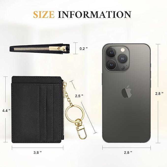 Sodsay Card Case Slim Front Pocket Wallet for Women Credit Card Holder with Keychain | Slim, Front Pocket, Credit Card Holder, with Keychain