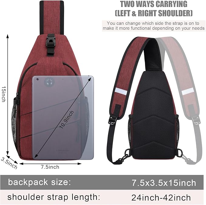 Crossbody Bags for Women Men Trendy Sling Bag Backpack Casual Chest Bag with Convertible Shoulder Strap