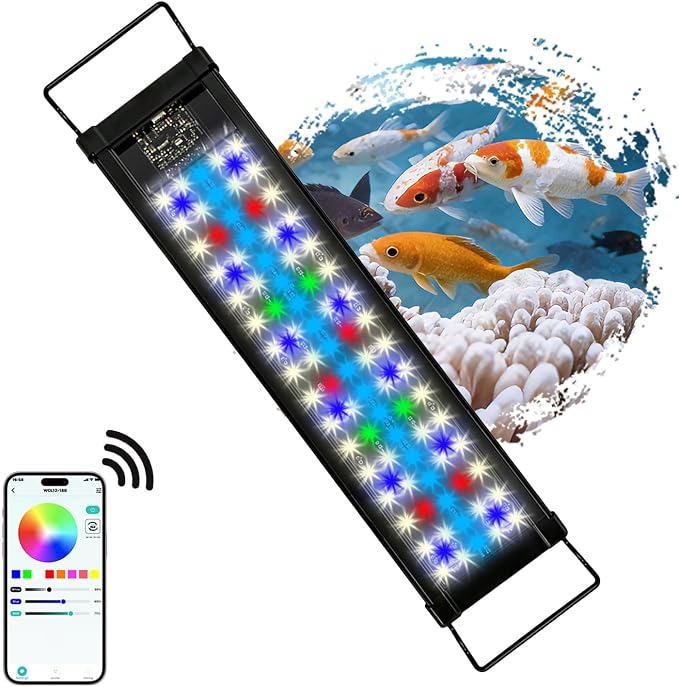 Smart LED Aquarium Light for Freshwater Tanks - App Control DIY Spectrum, Auto Timer & Sunrise Sunset Simulation (20-24 INCH)